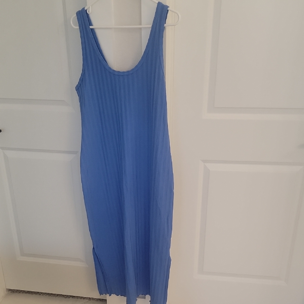 Aerie Blue Ribbed Midi Dress